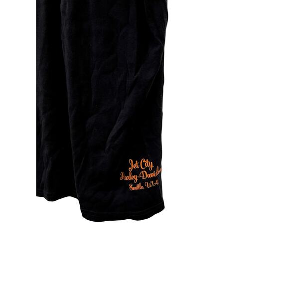 Women's Rhinestone Harley Davidson Seattle Washington Logo Baby Tee Size M - Picture 3 of 3